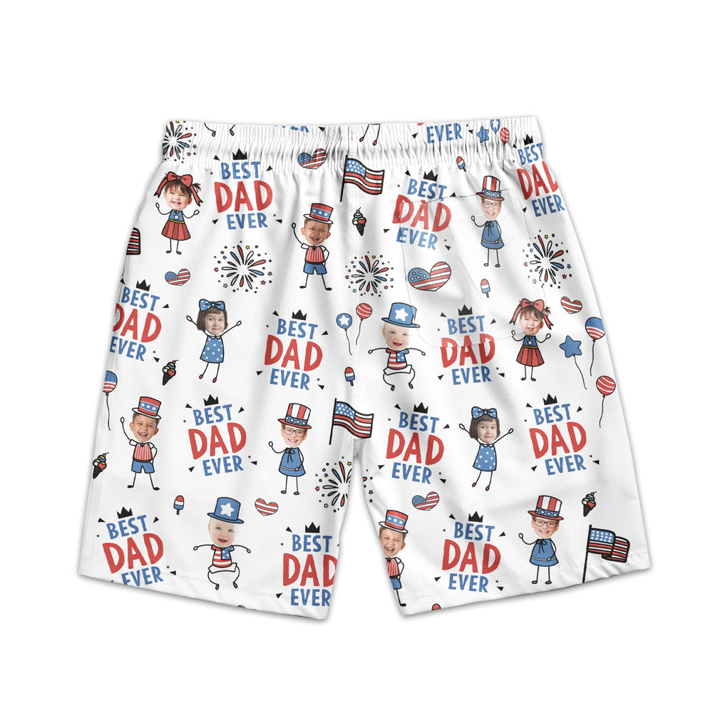 Best Dad Ever USA Flag - Personalized Shorts