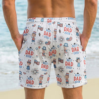 Best Dad Ever USA Flag Patriotic - Personalized Shorts