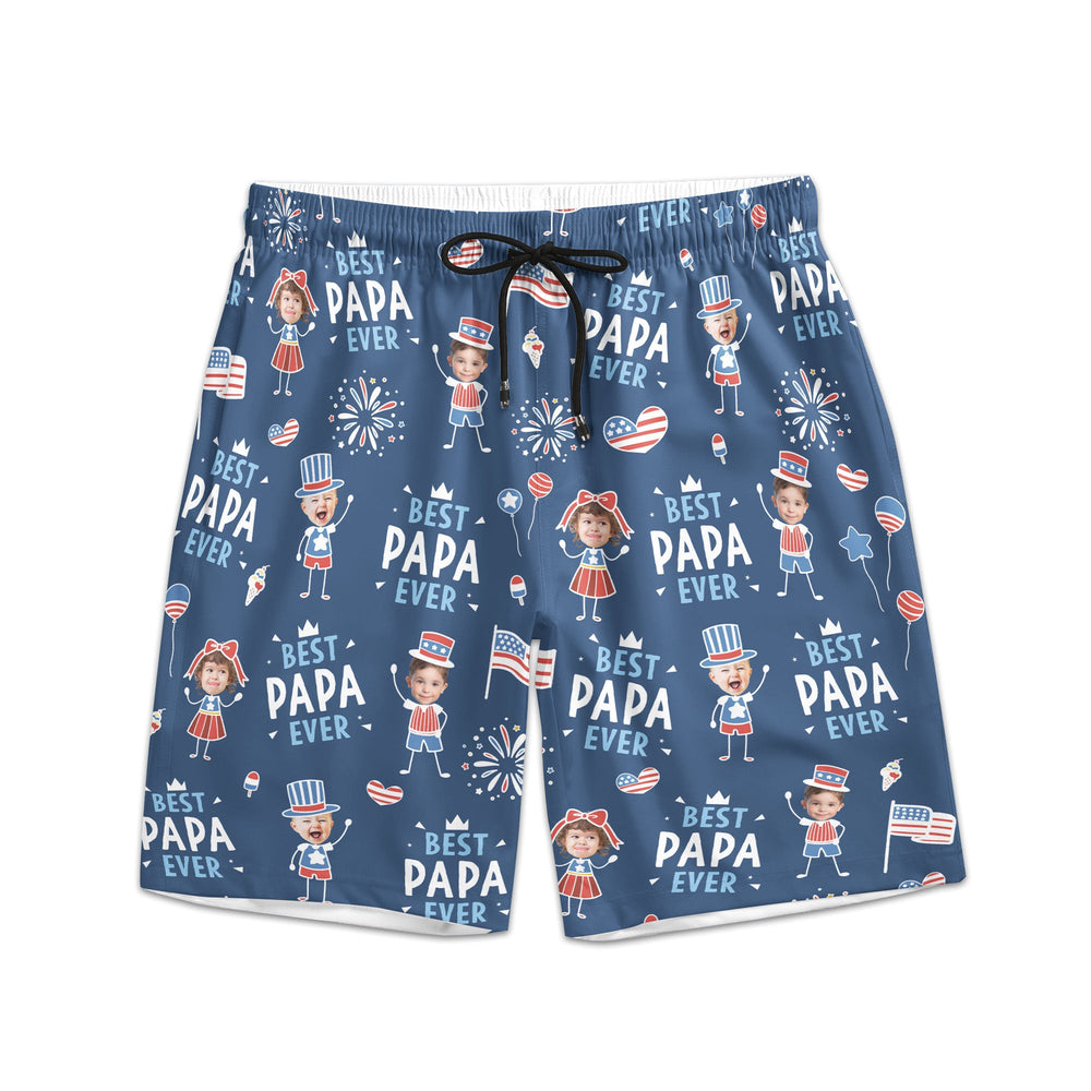 Best Dad Ever USA Flag - Personalized Shorts
