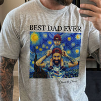 Best Dad Ever Van Gogh Art - Personalized Shirt