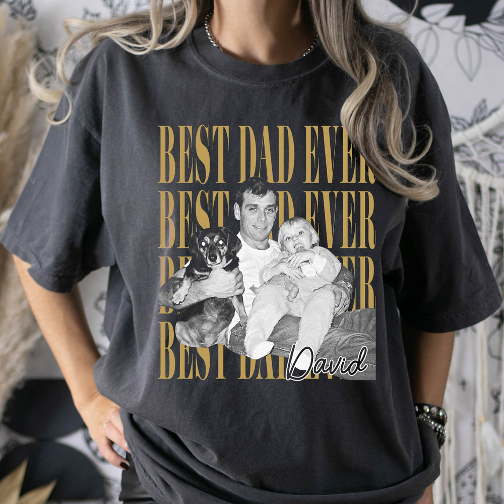 Best Dad Ever Vintage Photo - Personalized Shirt