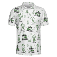 Best Dad, Grandpa By Par, Cute Kids Art, Toile De Jouy - Personalized Polo Shirt