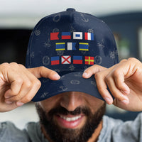 Best Dad Grandpa Ever In Nautical Flags - Personalized Cap