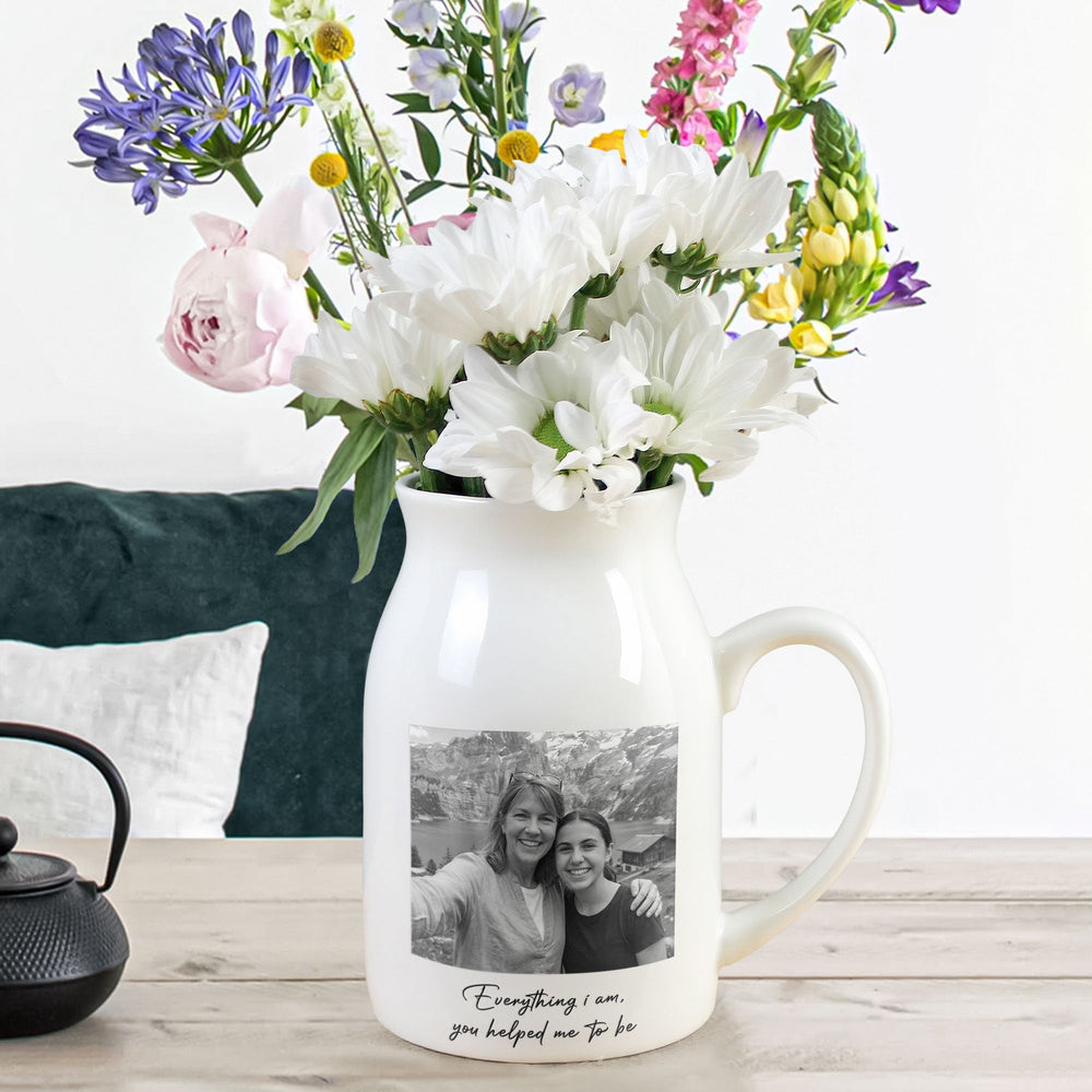 Custom Vintage Photo Mom And Children - Thank You Gifts For Mom - Personalized Vase