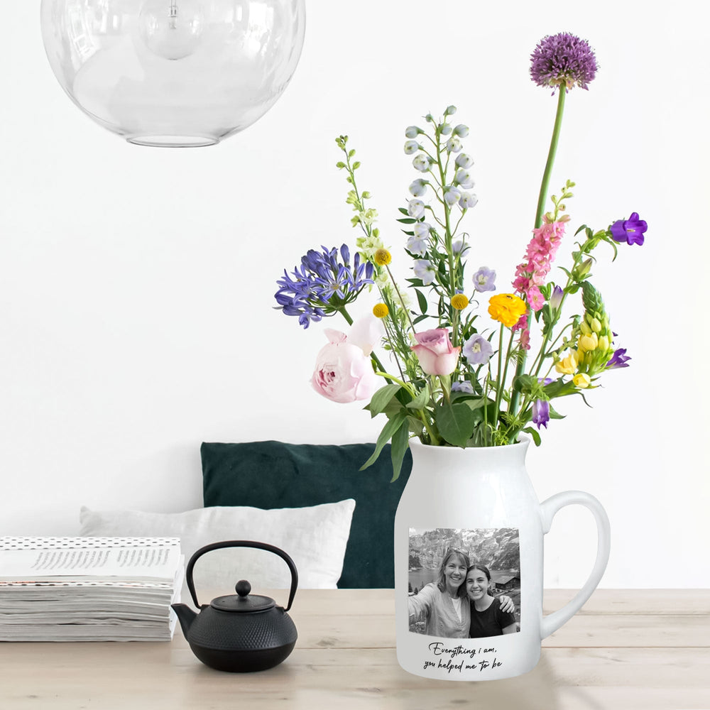 Custom Vintage Photo Mom And Children - Thank You Gifts For Mom - Personalized Vase