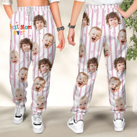Best Mom Ever Striped Pattern - Personalized Photo Sweatpants, Lounge Pants With Pockets