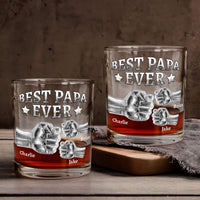 Best Papa Ever Fist Bump - Personalized Whiskey Glass