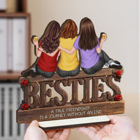Besties Forever Birthday Thank You Gifts For Friends, Besties, Sisters - Personalized Wooden Plaque