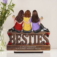 Besties Forever Birthday Thank You Gifts For Friends, Besties, Sisters - Personalized Wooden Plaque