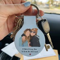 Besties Forever Turn Your Photo Into Faceless Art Style - Personalized Keychain