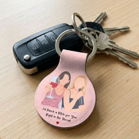 Besties Forever Turn Your Photo Into Faceless Art Style - Personalized Keychain