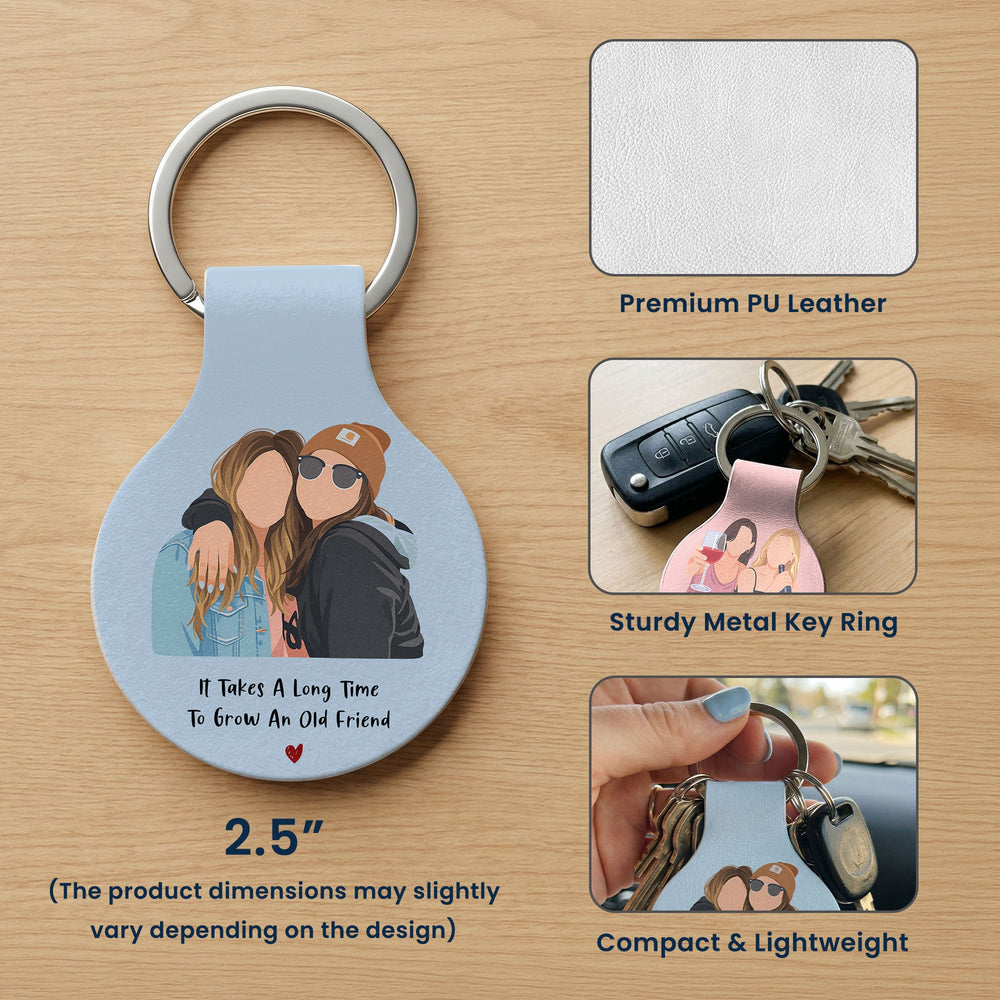 Besties Forever Turn Your Photo Into Faceless Art Style - Personalized Keychain