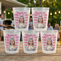 Custom Photo Birthday Frosted Cups – Personalized Birthday Cheers Favors