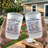 Custom Beach Birthday Frosted Cups – Personalized Party Favors