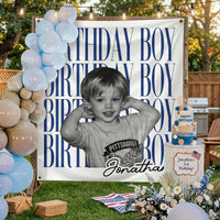 Personalized Childhood Photo Birthday Backdrop – Custom Face Party Decoration Banner