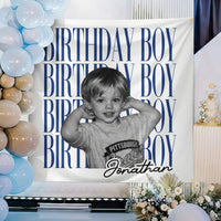 Personalized Childhood Photo Birthday Backdrop – Custom Face Party Decoration Banner