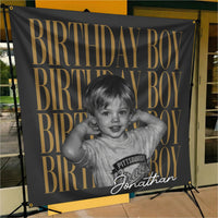 Personalized Childhood Photo Birthday Backdrop – Custom Face Party Decoration Banner