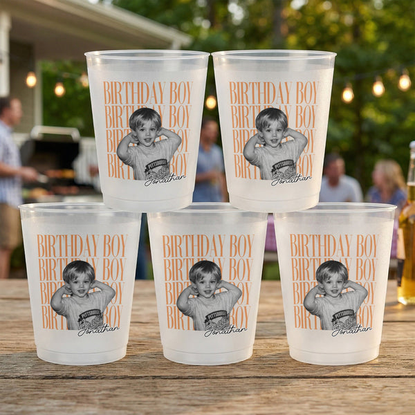 Personalized Childhood Photo Birthday Frosted Cups – Custom Face Photo Party Favors