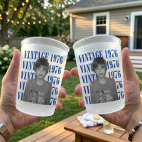 Custom Vintage Photo Birthday Frosted Cups – Personalized Party Favors