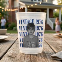 Custom Vintage Photo Birthday Frosted Cups – Personalized Party Favors