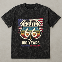 100 Years Route 66 250 Years USA - Acid Wash T‑Shirt