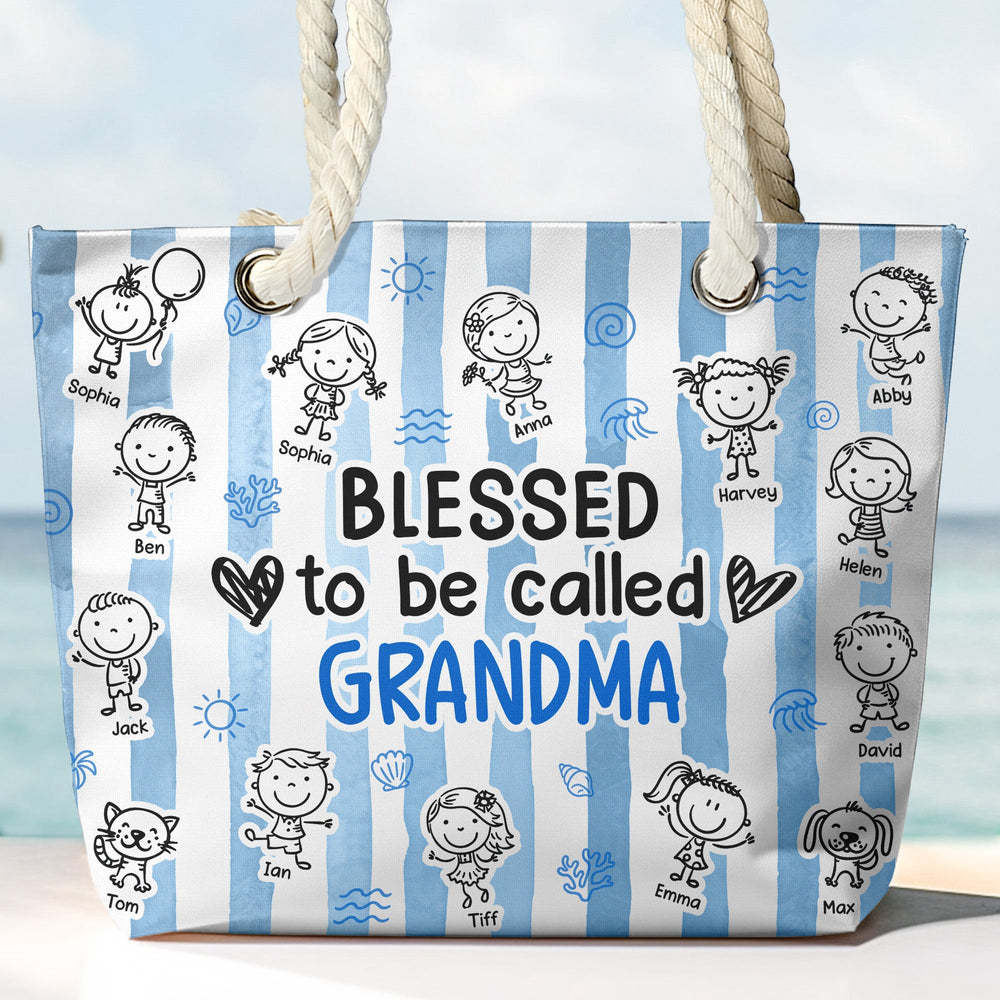 Blessed To Be Called Grandma - Personalized Beach Bag