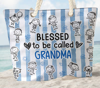 Blessed To Be Called Grandma - Personalized Beach Bag