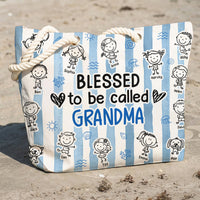 Blessed To Be Called Grandma - Personalized Beach Bag