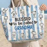 Blessed To Be Called Grandma - Personalized Beach Bag