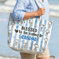 Blessed To Be Called Grandma - Personalized Beach Bag