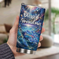 Blessed To Being Called Grandma Turtle With Kids' Names - Personalized Tumbler