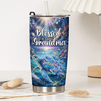 Blessed To Being Called Grandma Turtle With Kids' Names - Personalized Tumbler