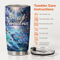 Blessed To Being Called Grandma Turtle With Kids' Names - Personalized Tumbler