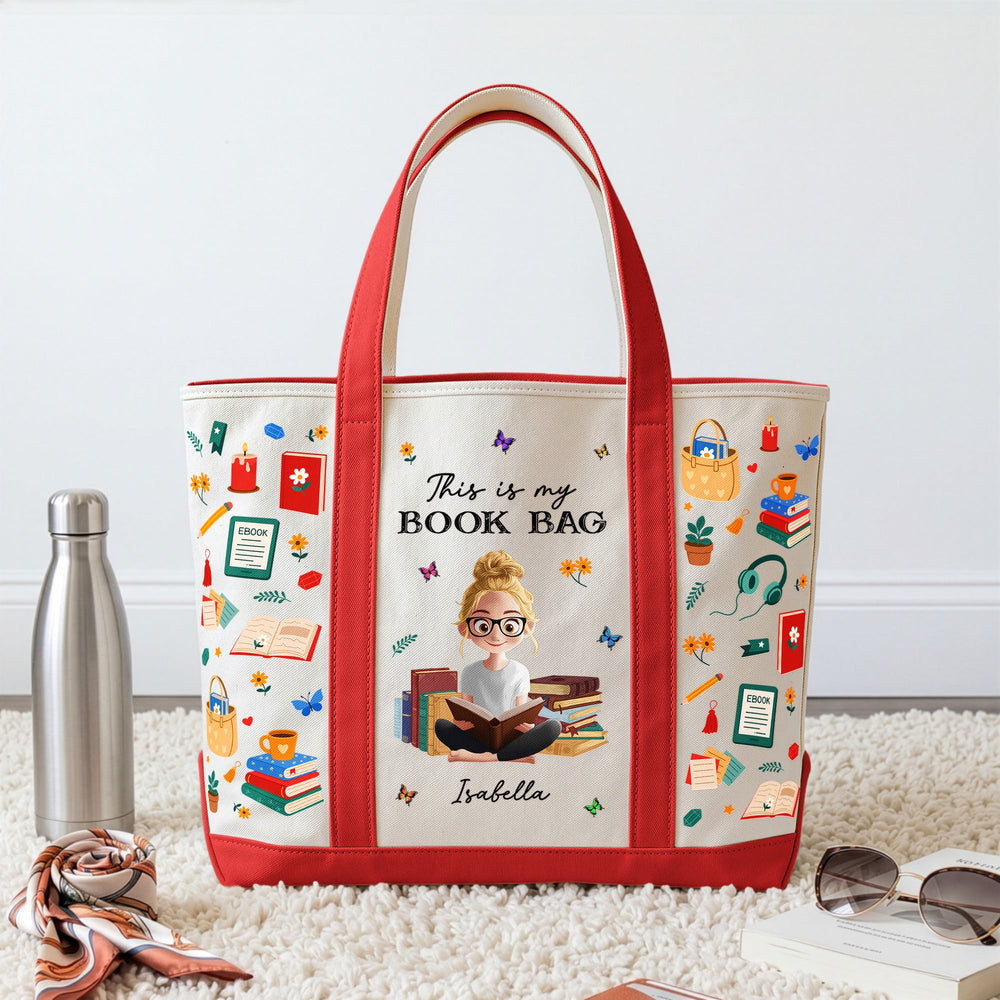 Book Bag, Reader Bag For Girl, Woman - Personalized Tote Bag