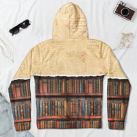 Custom Name Vintage Bookshelf Hoodie - Personalized Book Lover Gift