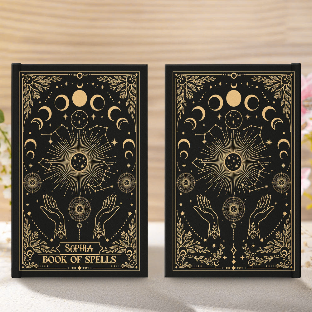 Personalized Book of Shadows Moon Phase Hardcover Journal – Custom Name Witchy Spells Notebook Gift for Wiccan & Magic Lovers