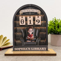 Books Read This Year Tracker Reading Goal - Personalized Wood Sign