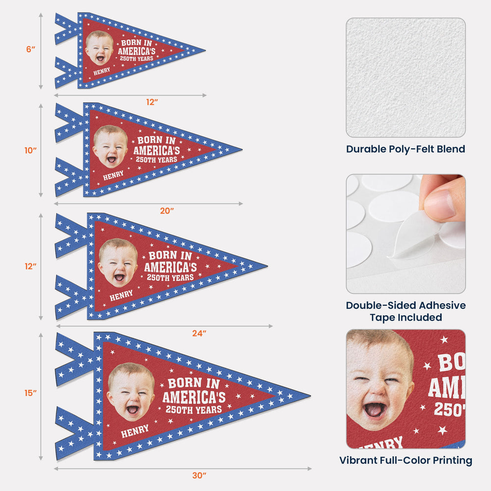 Born In America's 250th Years – Personalized Pennant