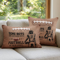 Born With Football In Their Souls - Personalized Pillow Cover