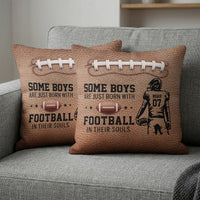 Born With Football In Their Souls - Personalized Pillow Cover