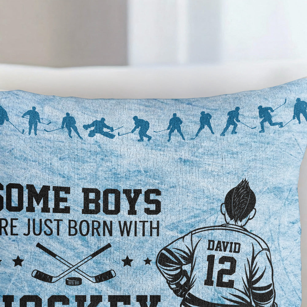 Born With Hockey In Their Souls - Personalized Pillow Cover