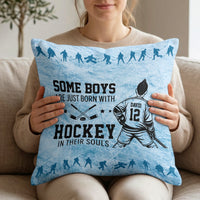 Born With Hockey In Their Souls - Personalized Pillow Cover