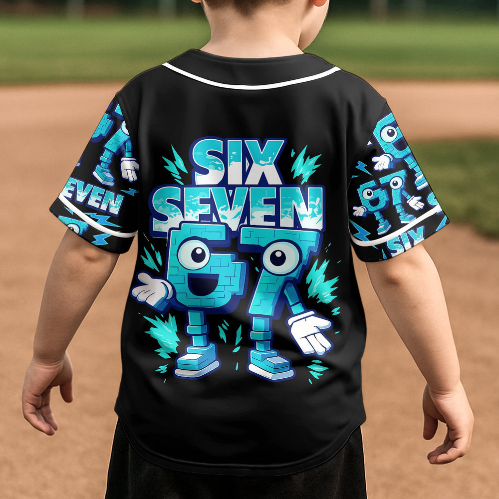 Brainrot Six Seven Kid Gaming - Personalized Jersey Shirt