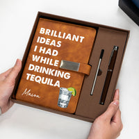 Brilliant Ideas I Had While Drinking Bourbon, Wine, Whiskey, Custom Drink - Personalized Notebook Set