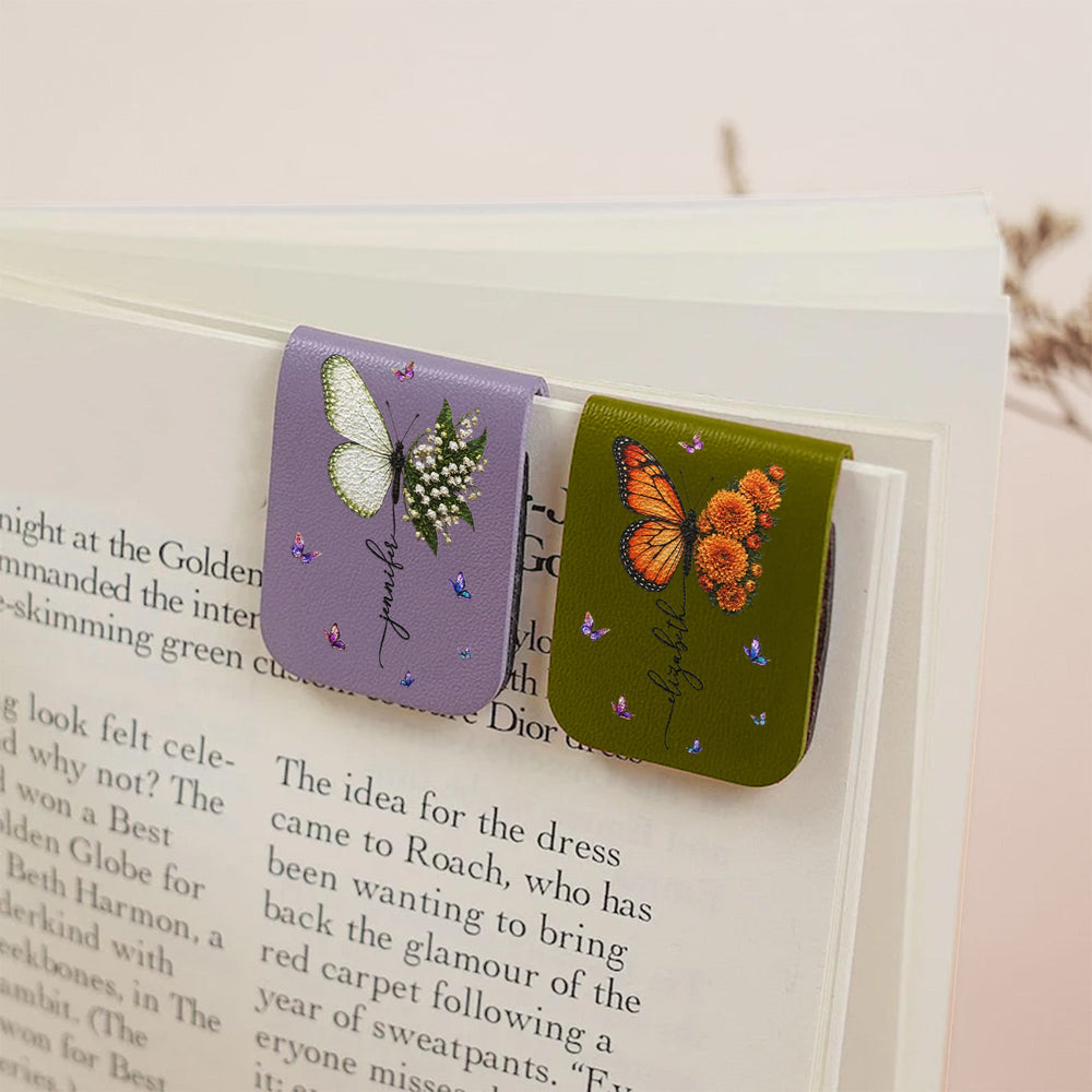 Butterfly Birth Flower Gift For Self, Friends, Daughter - Personalized Bookmark | Cute Floral Gift