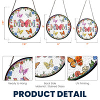 Butterfly Birth Flower Gift For Mom - Personalized Window Hanging Suncatcher | Floral Mom Gift
