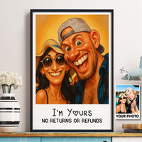 Caricature Wall Art Custom Couple Cartoon - Personalized Photo Poster