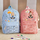 Cartoon Character With Birth Flower - Personalized Backpack