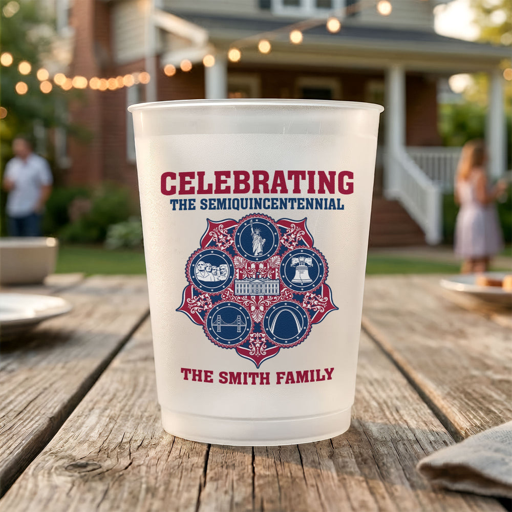 Celebrating America's Semiquincentennial - Personalized Cups | Patriotic Party Cups