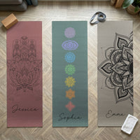 Chakra, Hamsa, Lotus, Moon Phase Custom Name For Yoga Lover - Personalized Yoga Mat